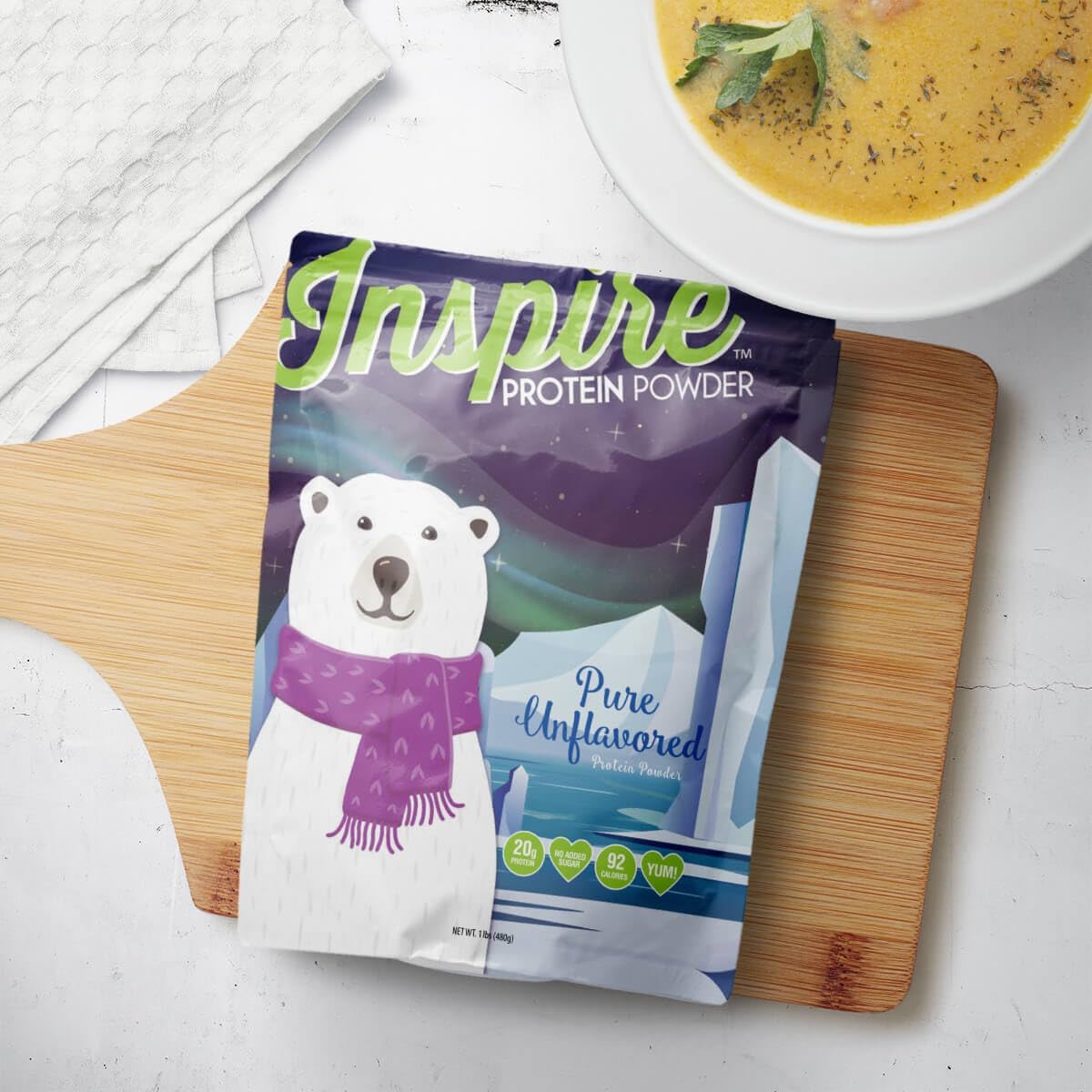 High Quality Unflavored Whey Protein Isolate Powder - 20g Protein per Serving for Bariatric Diets - 20 Servings