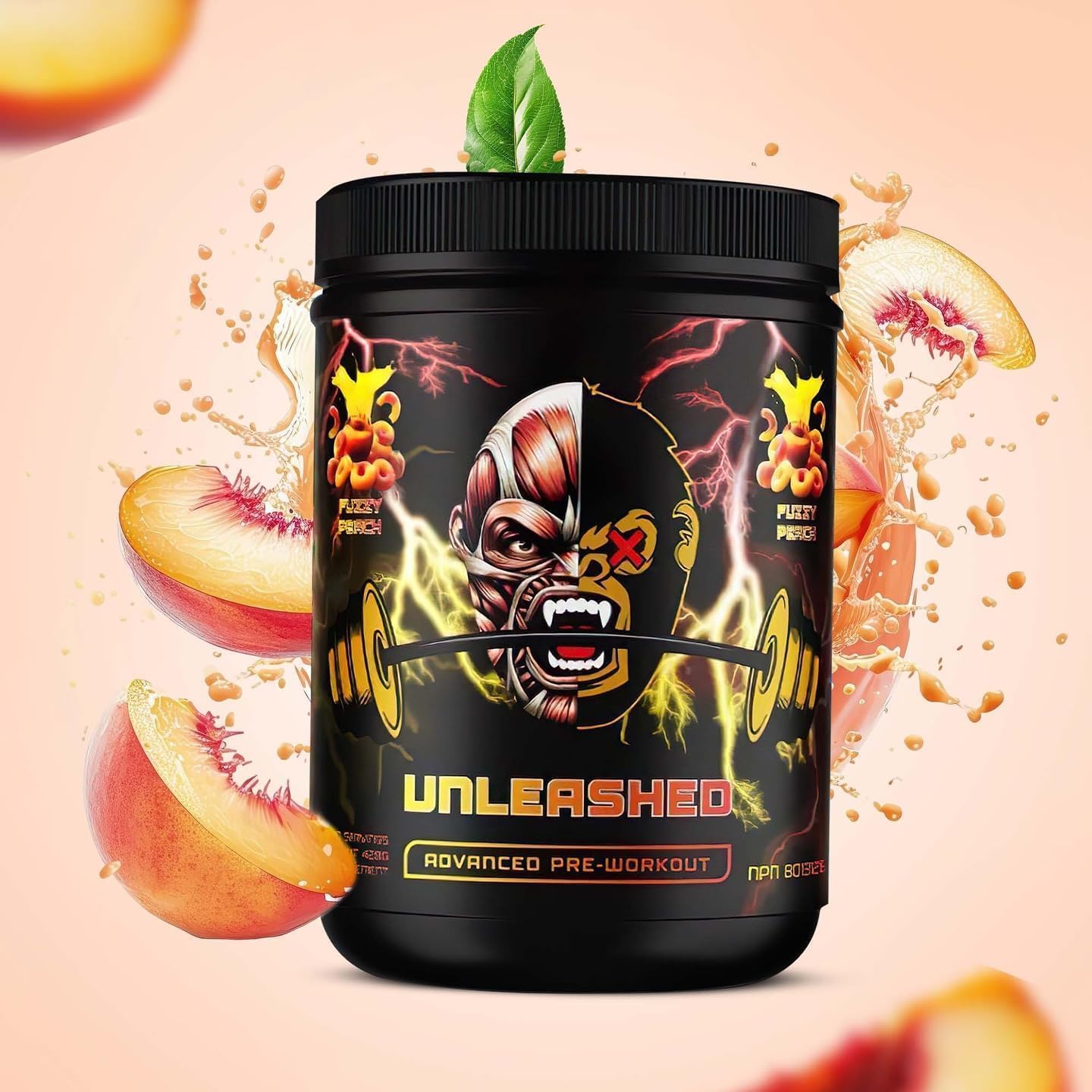 High Stim Pre Workout Powder for Energy, Pumps, Endurance & Focus | APE-X Unleashed Blend with L-Citrulline, Beta Alanine, Alpha GPC, Caffeine | 40 Servings (Fuzzy Peach)