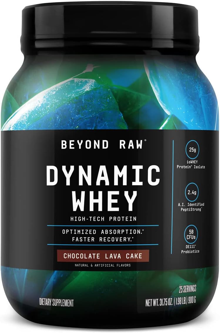 High-Tech Chocolate Lava Cake Protein Powder for Faster Recovery | BEYOND RAW Dynamic Whey | Optimized Absorption | 25 Servings