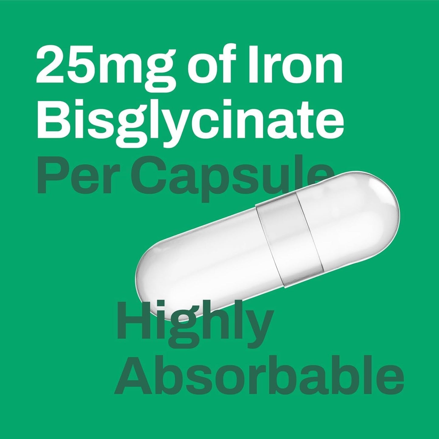 Highly Absorbable Vitasave Pure Iron Bisglycinate Supplement for Gentle Stomach and Immune Support