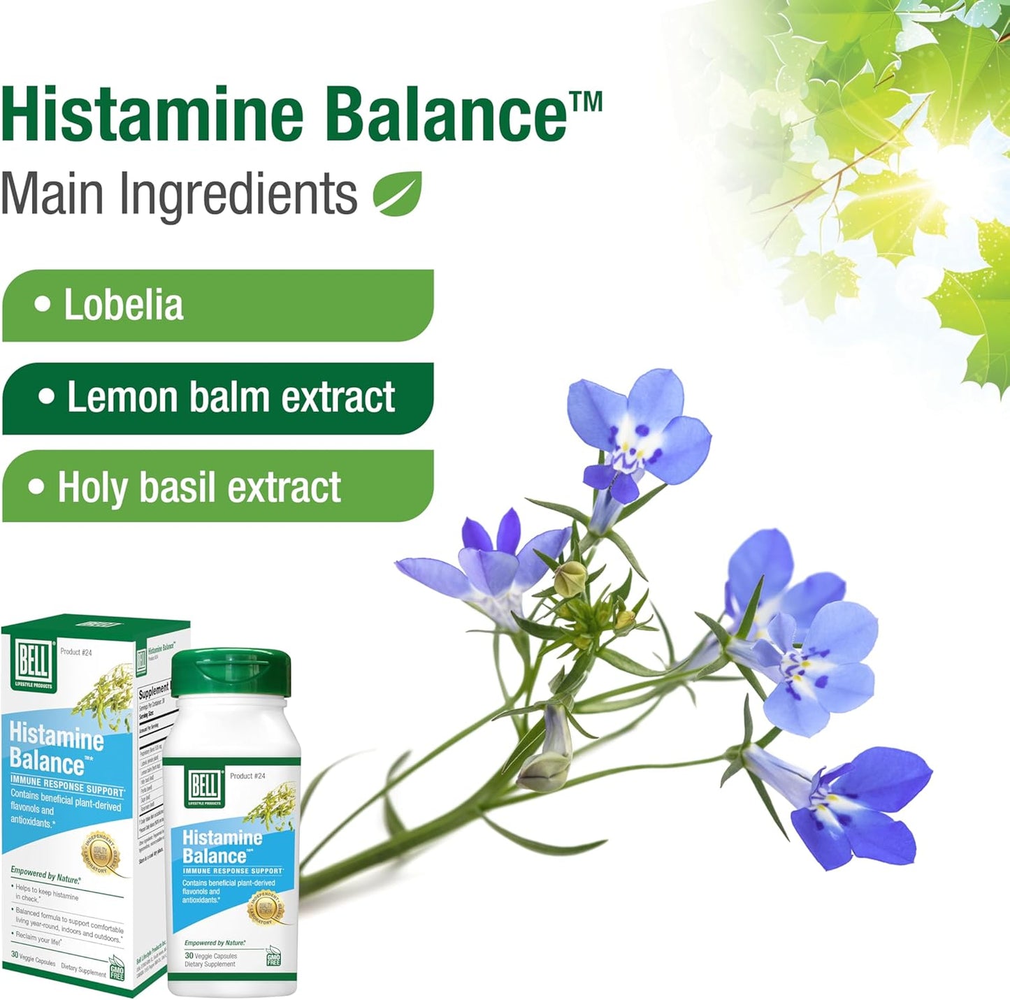 Histamine Balance Capsules - Natural Supplement for Immune & Respiratory Health - 60 Veggie Capsules