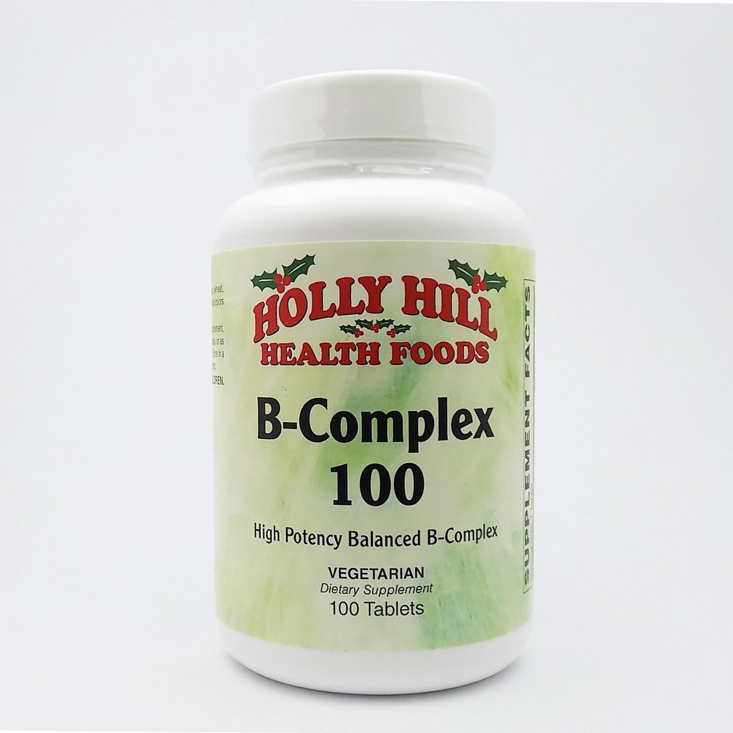 Holly Hill Health Foods B Complex 100 Vegetarian Formula - 100 Tablets, High-Quality Supplement for Overall Health