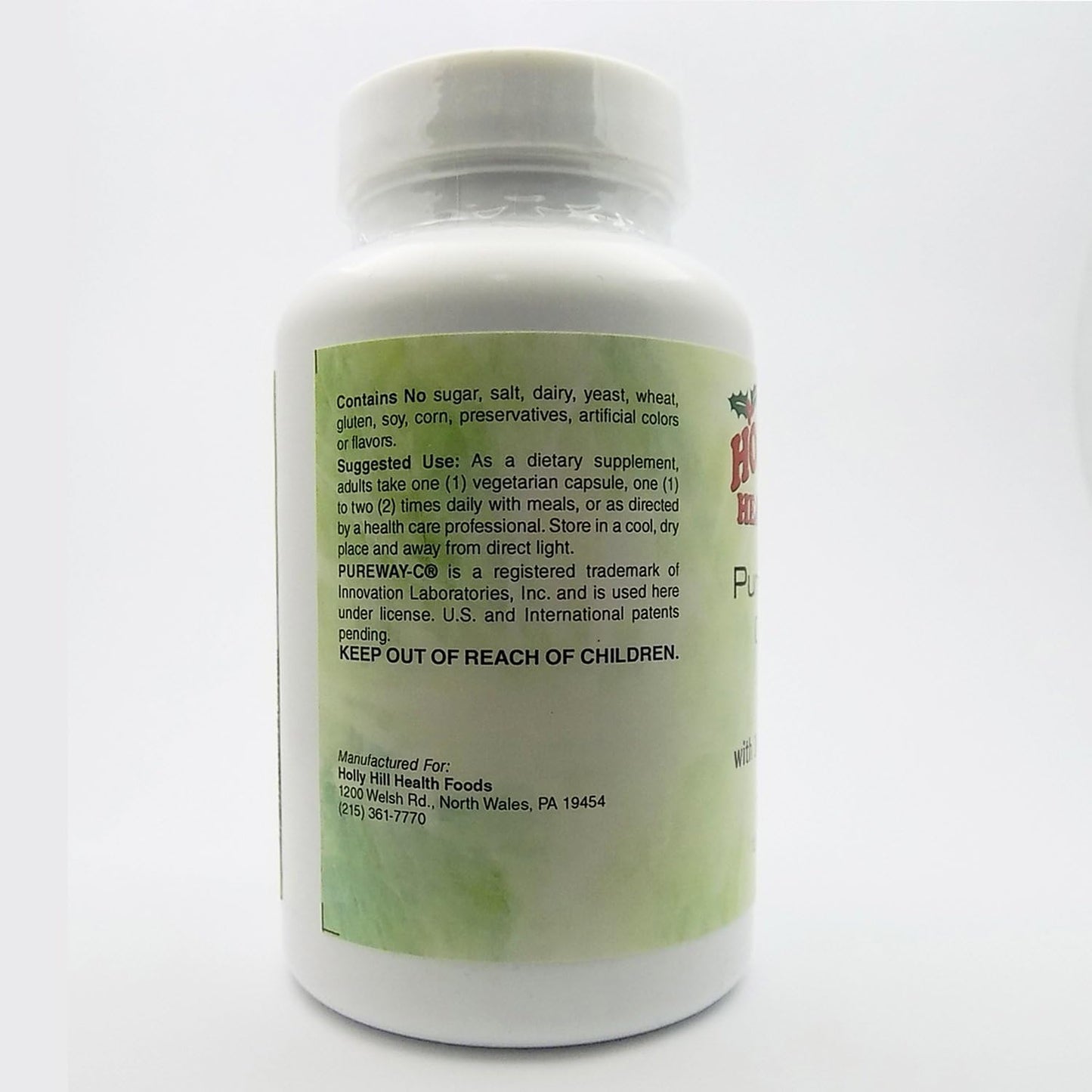 Holly Hill Health Foods PureWay-C 500 MG with Bioflavonoids - Buffered Vegetarian Capsules (120 Count)