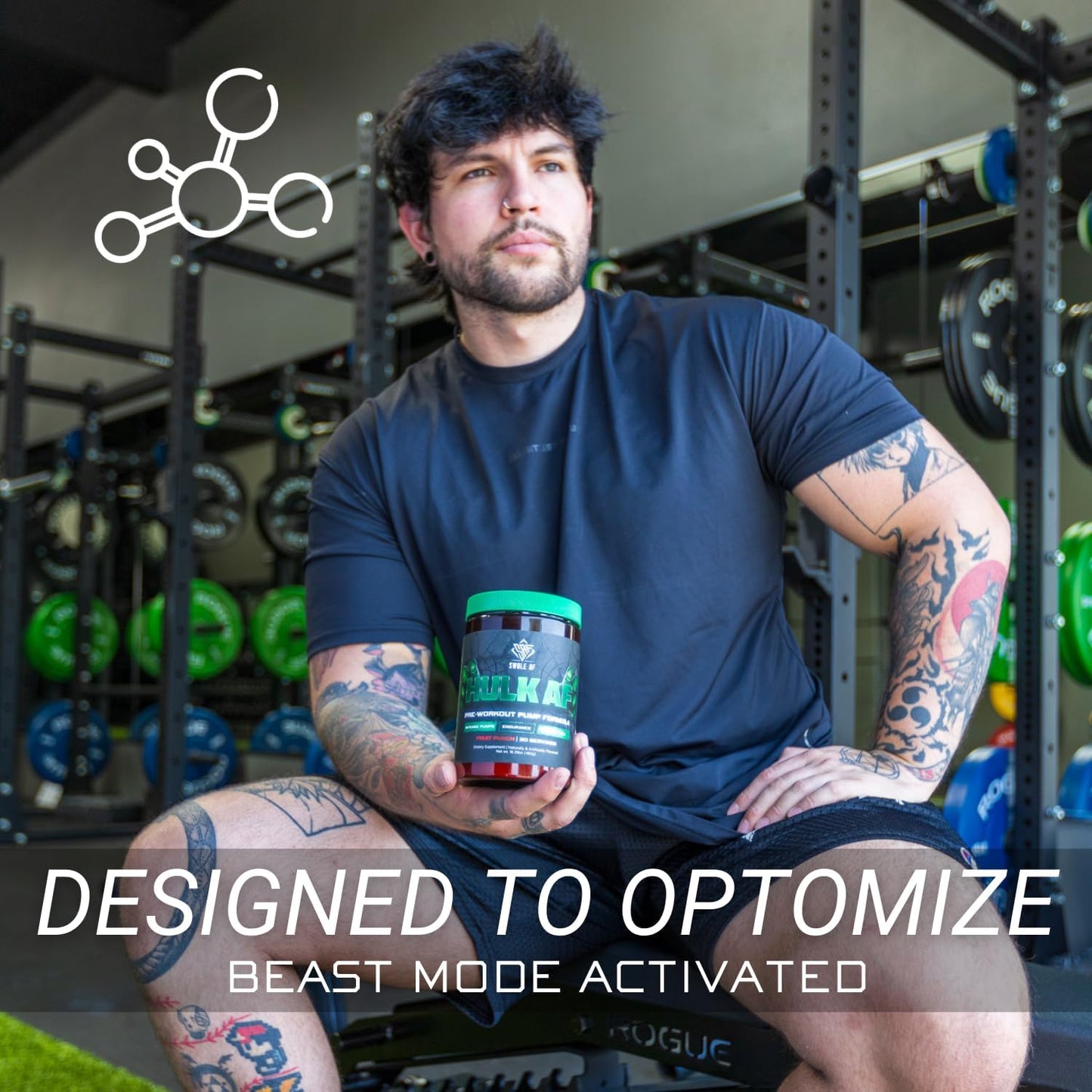 Hulk AF Non-Stimulant Pre-Workout Pump Formula for Improved Circulation and Muscle Power Output - Fruit Punch Flavor