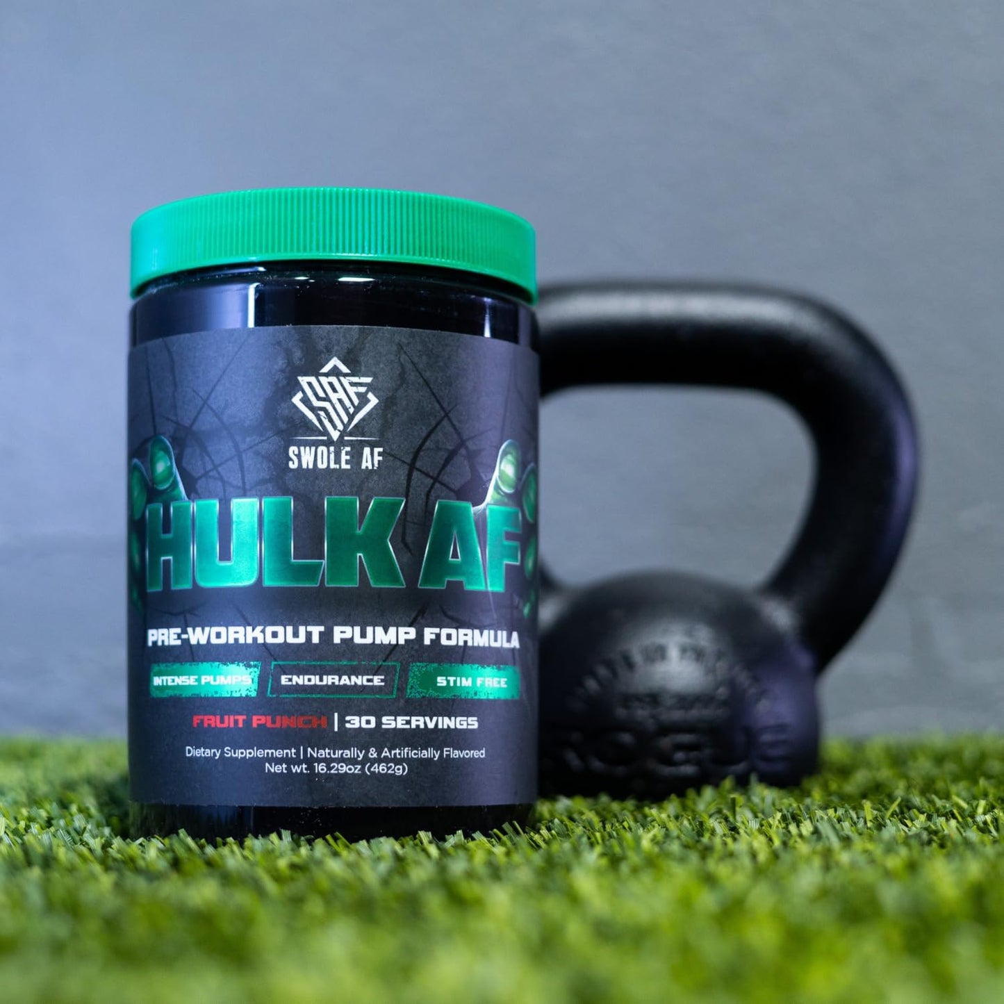 Hulk AF Non-Stimulant Pre-Workout Pump Formula for Improved Circulation and Muscle Power Output - Fruit Punch Flavor