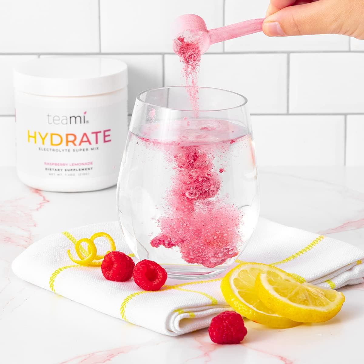 Hydrate & Energize with Teami Electrolytes Powder - Calcium, Magnesium, Chloride & Potassium Supplement - 45 Servings - Keto-Friendly Electrolyte Drink Mix with Vitamins & Minerals