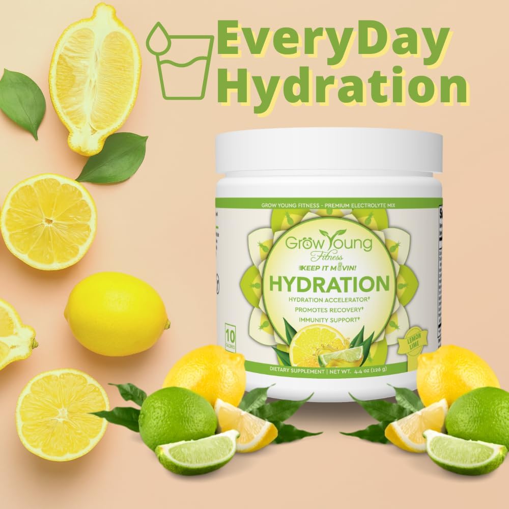 Hydration Powder Mix - Lemon Lime Flavor, Electrolyte Blend with Vitamins, Sugar-Free, 30 Servings