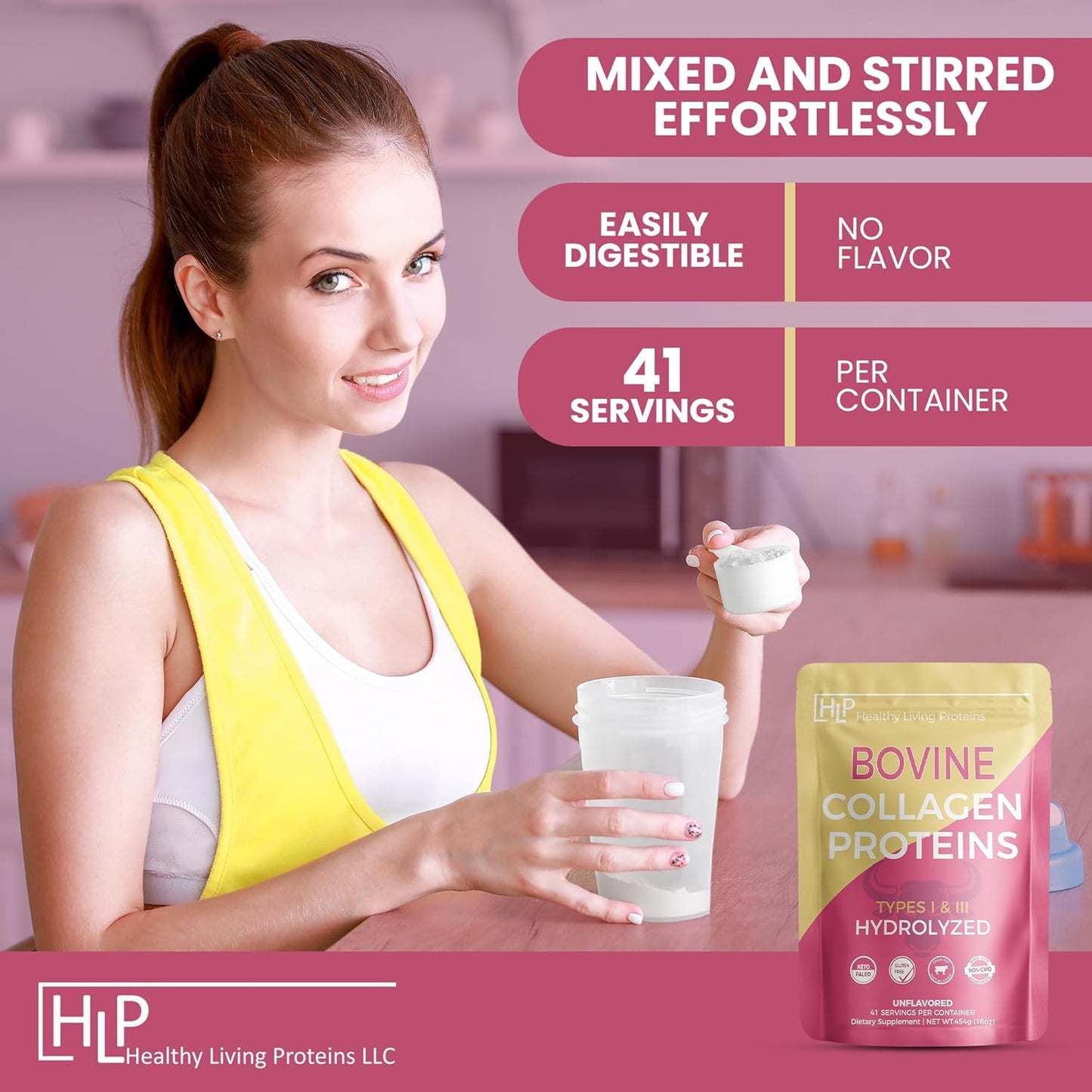 Hydrolyzed Bovine Collagen Powder 16 oz - Grass Fed, Pasture Raised Protein Peptides - Type 1 & 3 - Keto & Paleo Friendly - Gluten Free