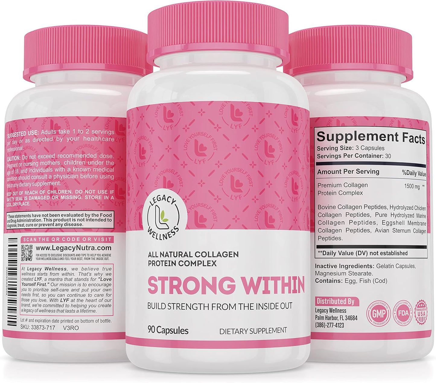 Hydrolyzed Collagen Peptides Capsules for Joint Health, Skin, Hair & Nails - Multi Collagen Protein Powder Supplement with Type I II III V X - Keto Friendly, 30 Servings