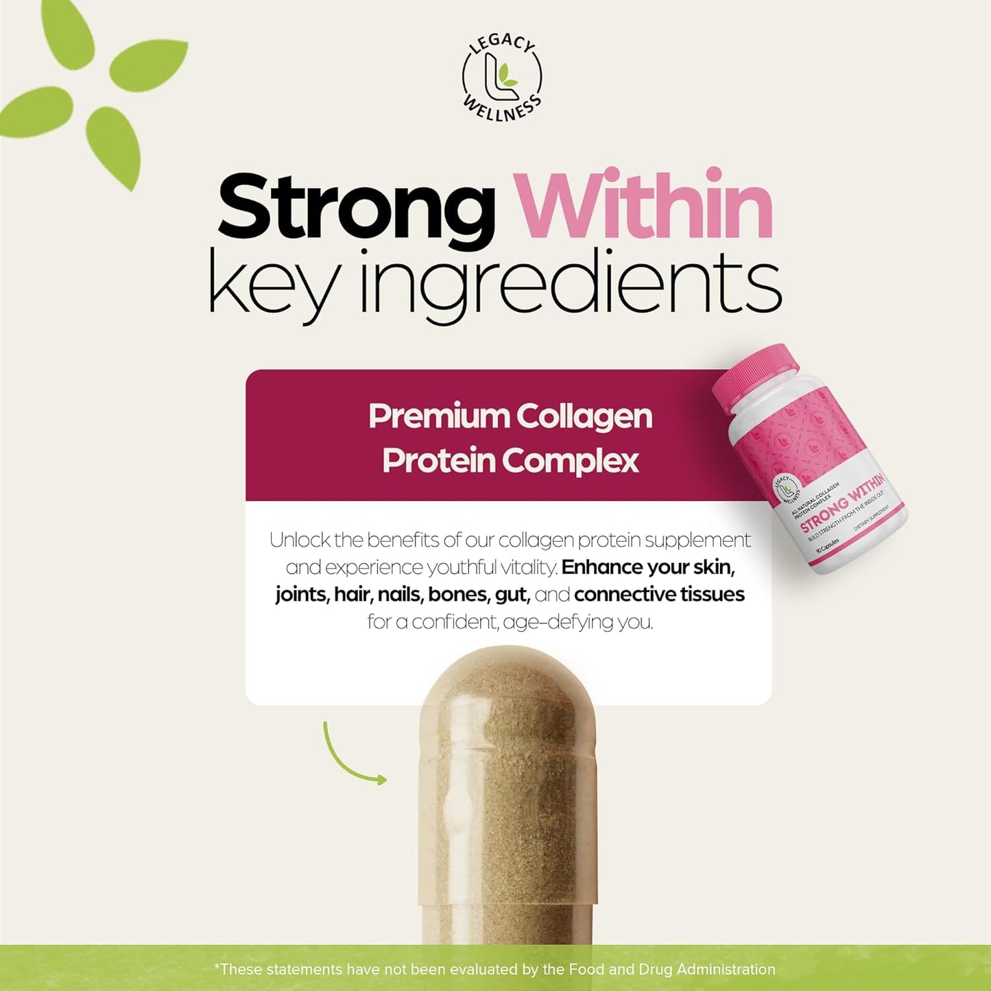 Hydrolyzed Collagen Peptides Capsules for Joint Health, Skin, Hair & Nails - Multi Collagen Protein Powder Supplement with Type I II III V X - Keto Friendly, 30 Servings