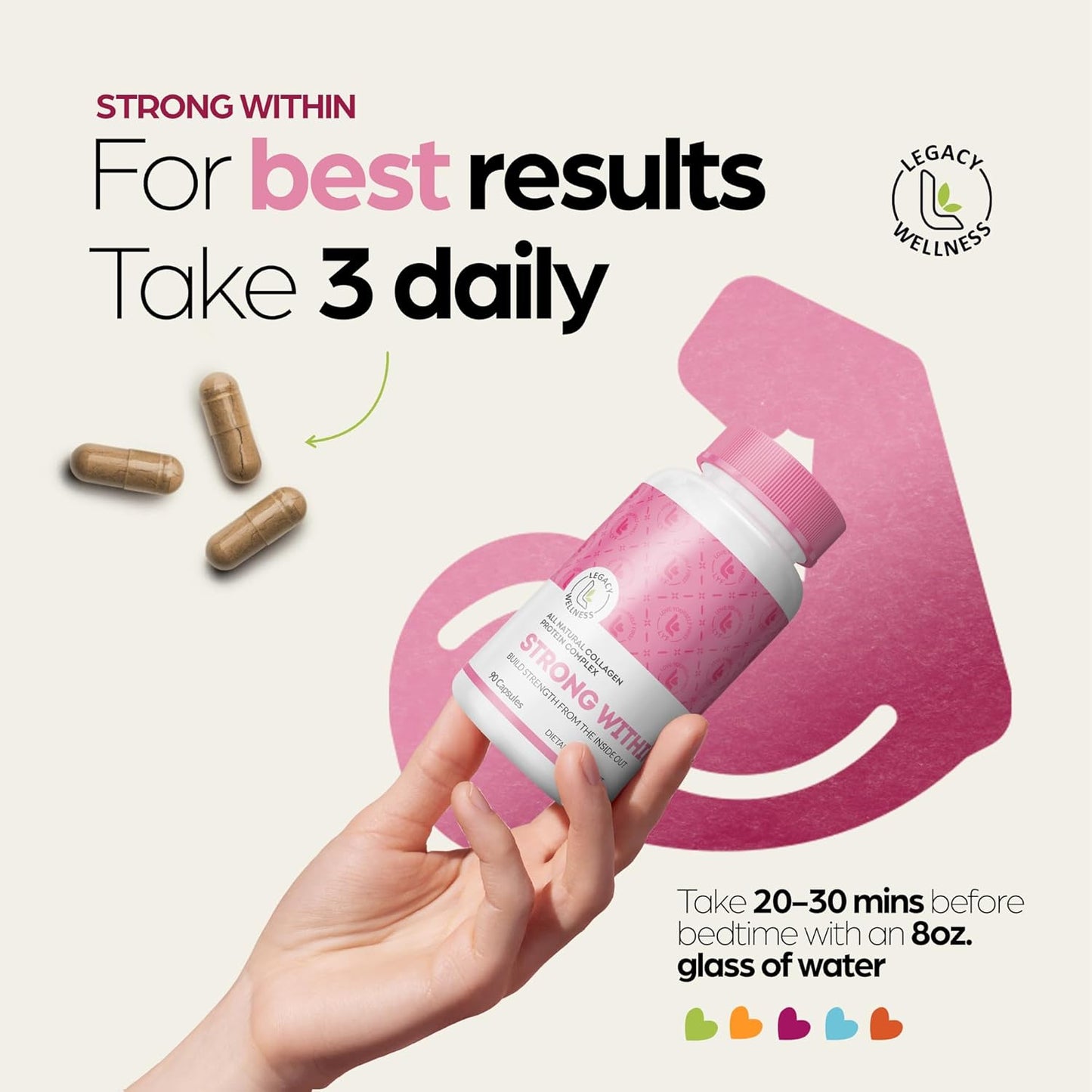 Hydrolyzed Collagen Peptides Capsules for Joint Health, Skin, Hair & Nails - Multi Collagen Protein Powder Supplement with Type I II III V X - Keto Friendly, 30 Servings