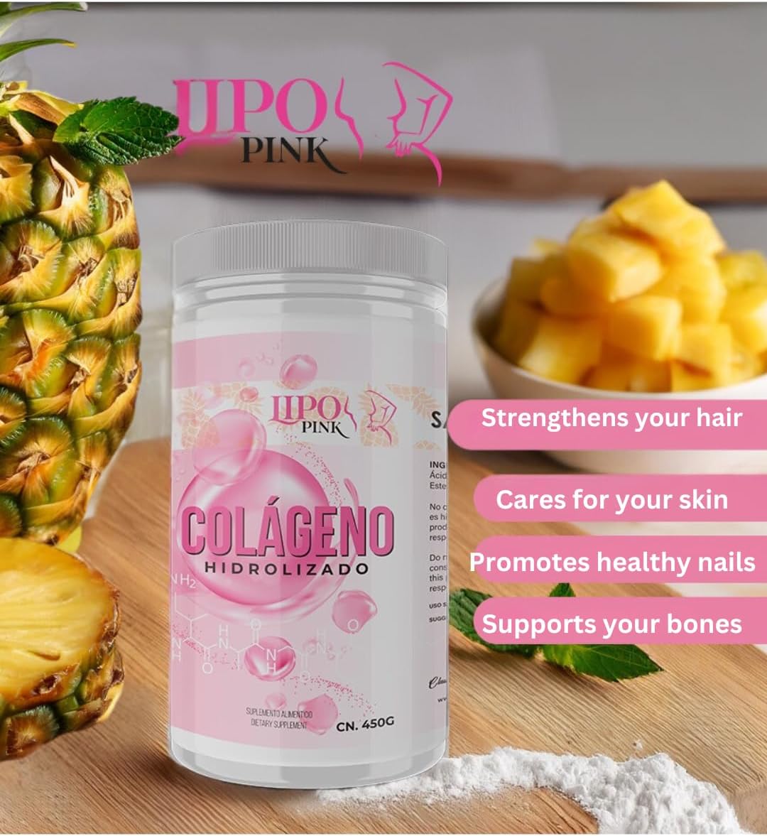 Hydrolyzed Collagen Powder for Hair, Nail, and Skin Health - 15.8oz - Unisex