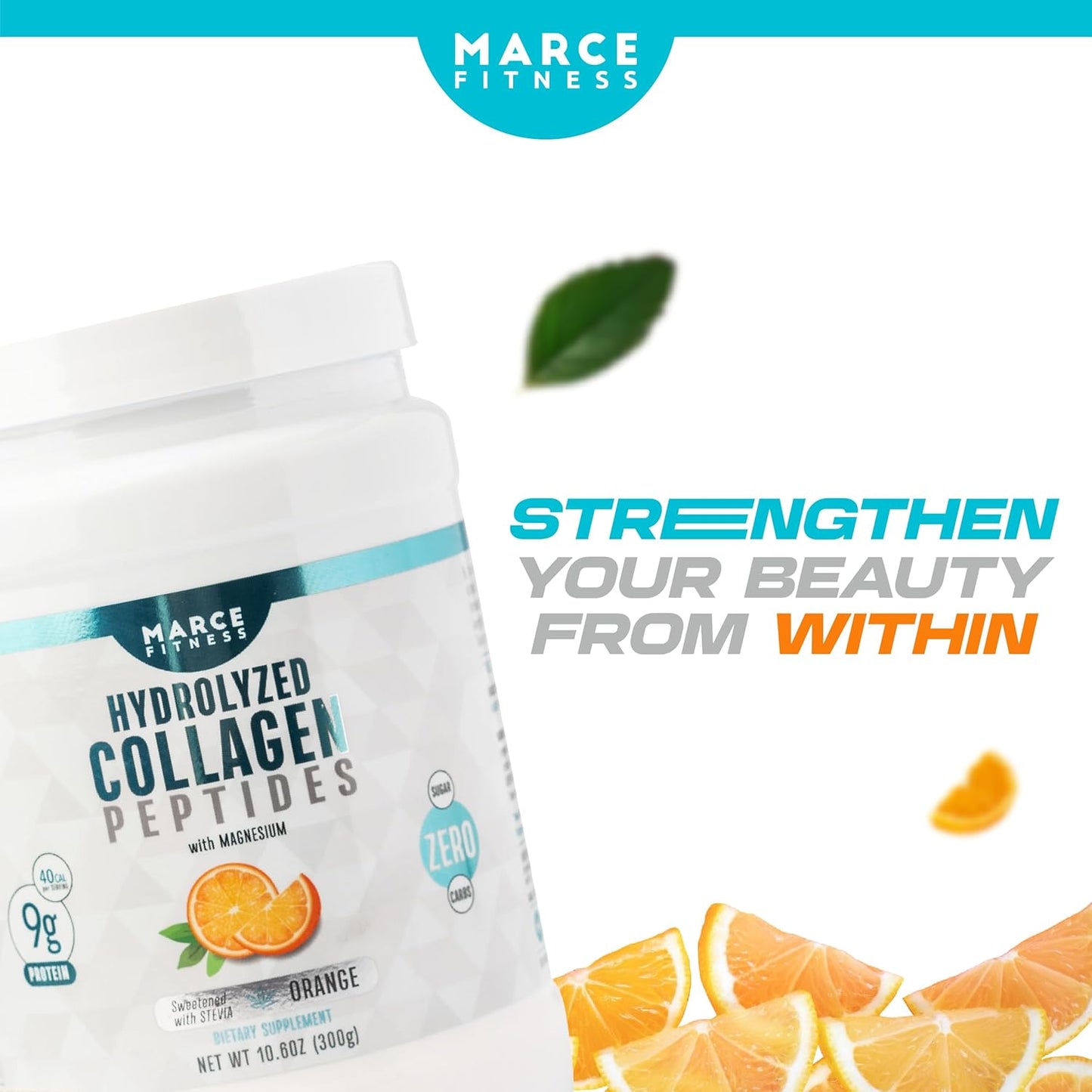 Hydrolyzed Collagen Supplement in Orange Flavor by MARCE FITNESS