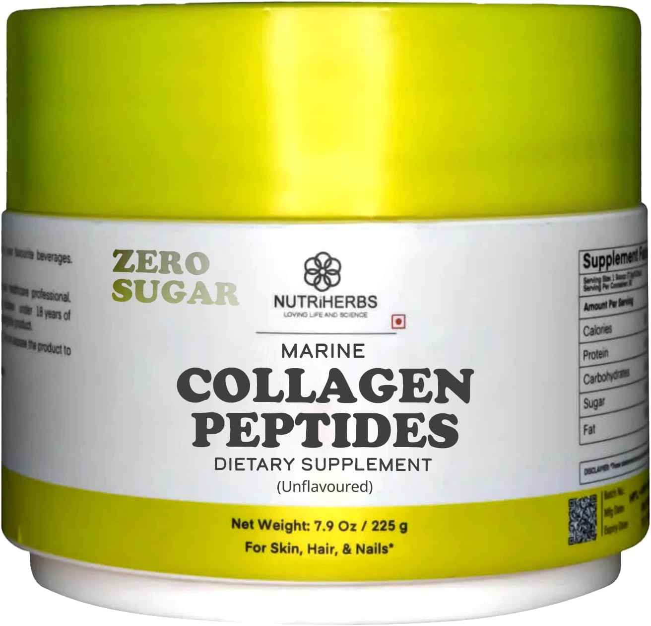 Hydrolyzed Marine Collagen Peptides Powder | Type 1 Protein Supplement | Unflavored Dietary Supplement | Supports Skin Elasticity, Joint Function, Hair Growth & Healthy Nails | 30 Servings
