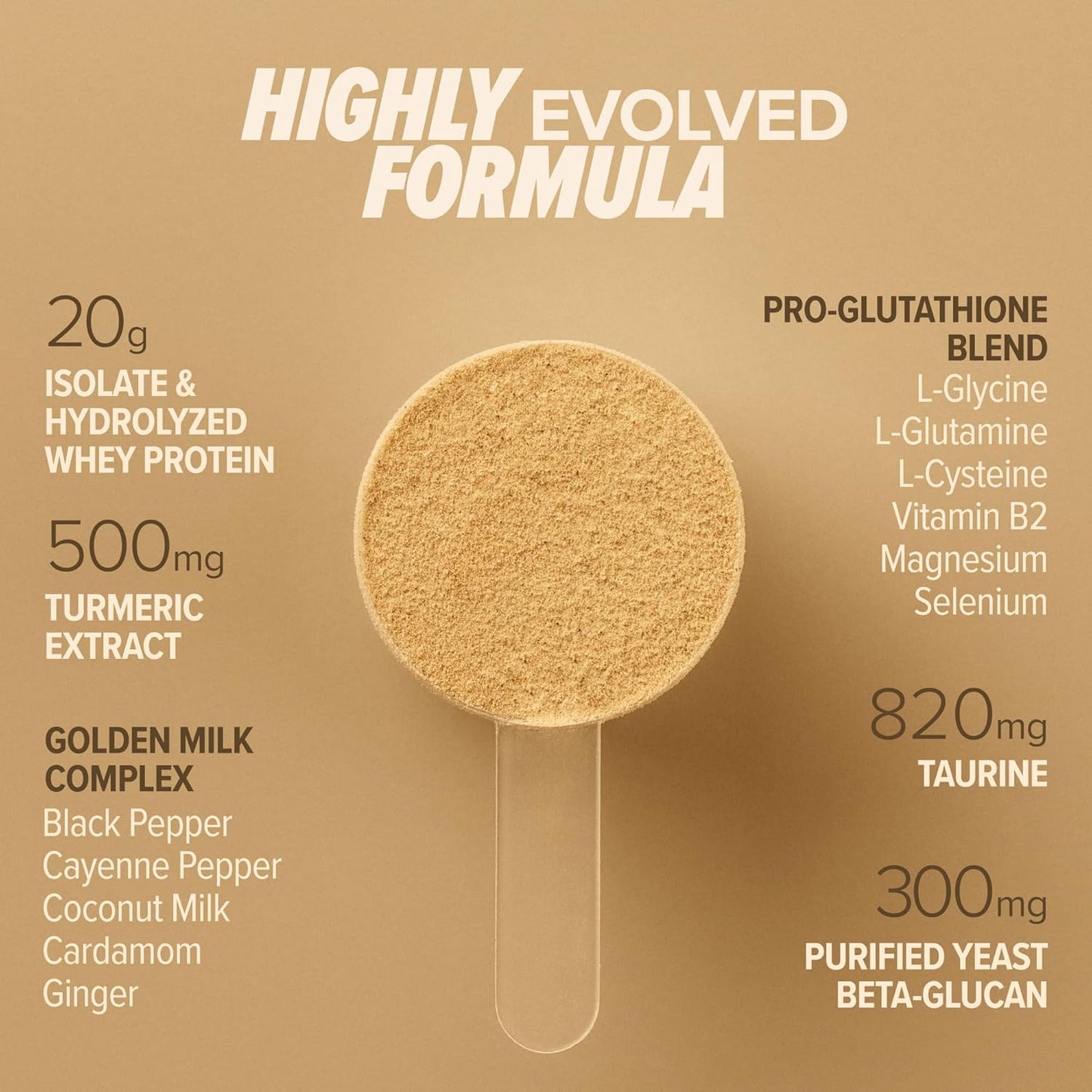Hydrolyzed Whey Protein Powder with 18g Protein, Amino Acids, and Turmeric Extract for Immune Support - 17.4oz