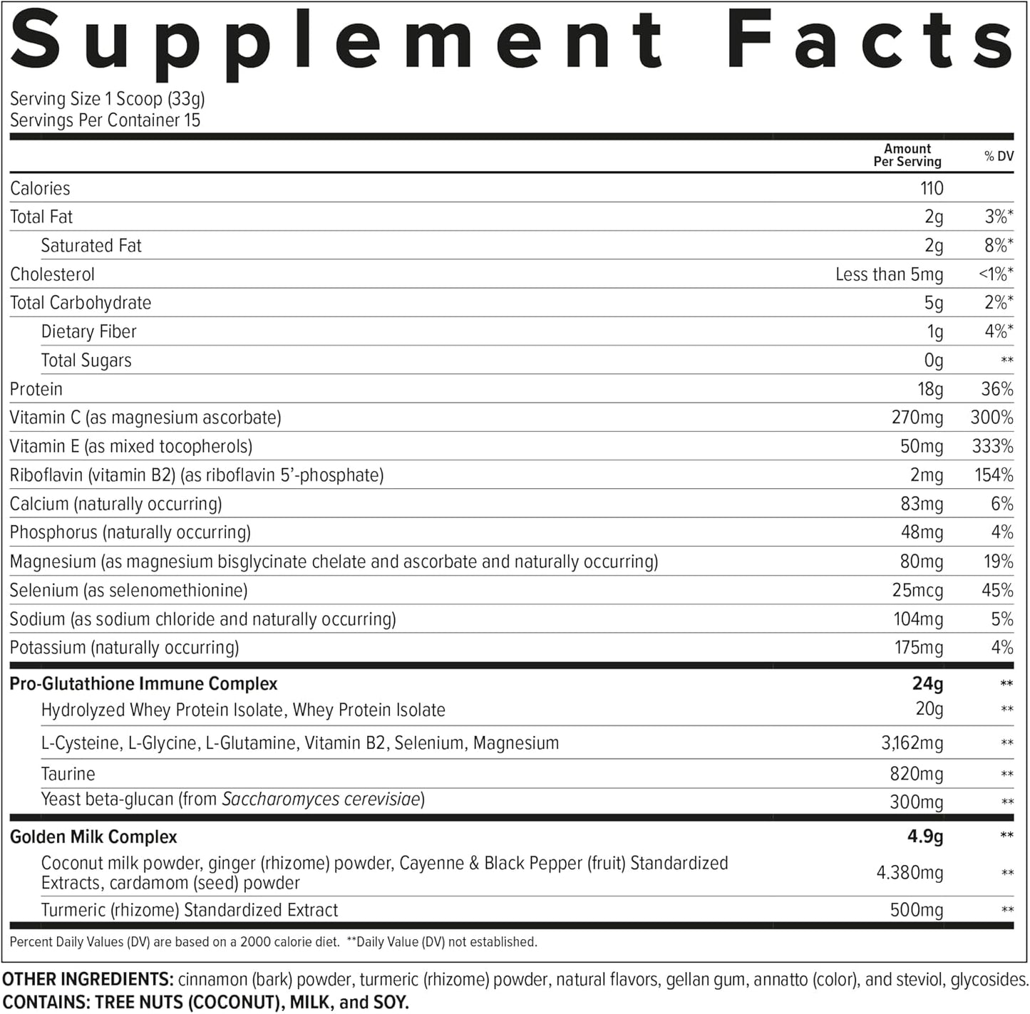 Hydrolyzed Whey Protein Powder with 18g Protein, Amino Acids, and Turmeric Extract for Immune Support - 17.4oz