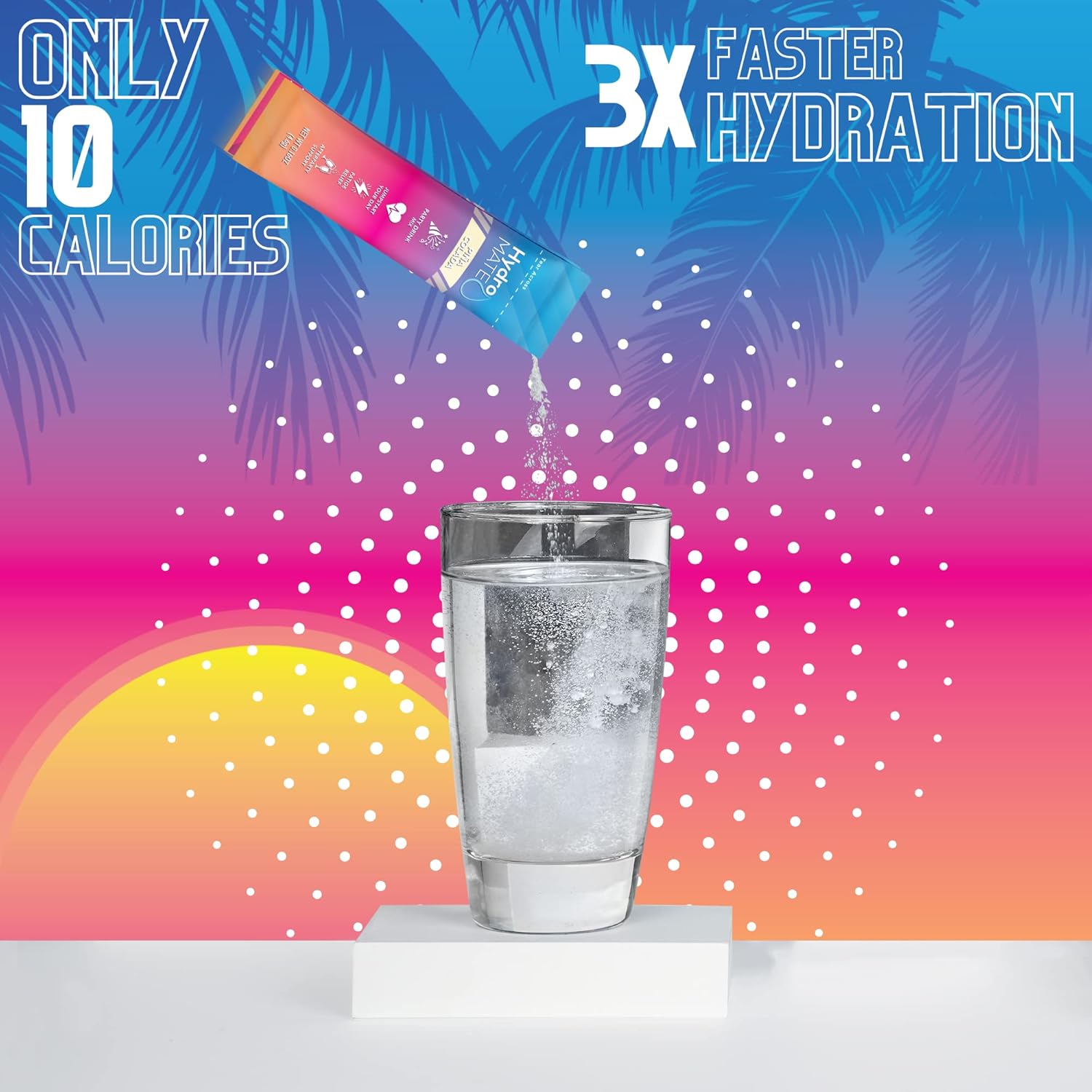HydroMATE Pineapple Electrolyte Powder Packets - 16 Sticks for Tropical Piña Colada Hydration & Recovery, Low Sugar Formula