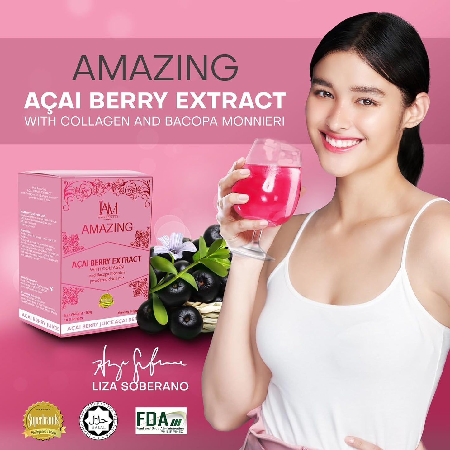 IAM WORLDWIDE Amazing Acai Berry with Bacopa Monnieri Supplement - Pack of 3