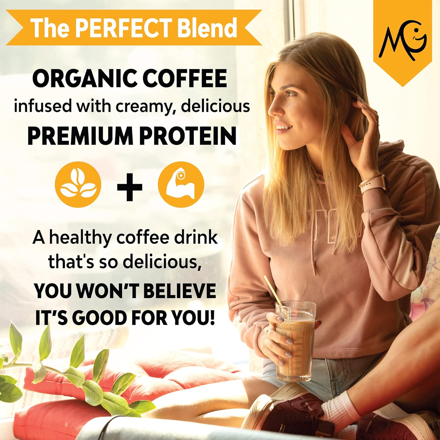 Iced Vanilla Latte with MariGold Grass-Fed Whey Protein Isolate - Energy Boost, 2 Shots Espresso, Non-GMO - 1lb Bag