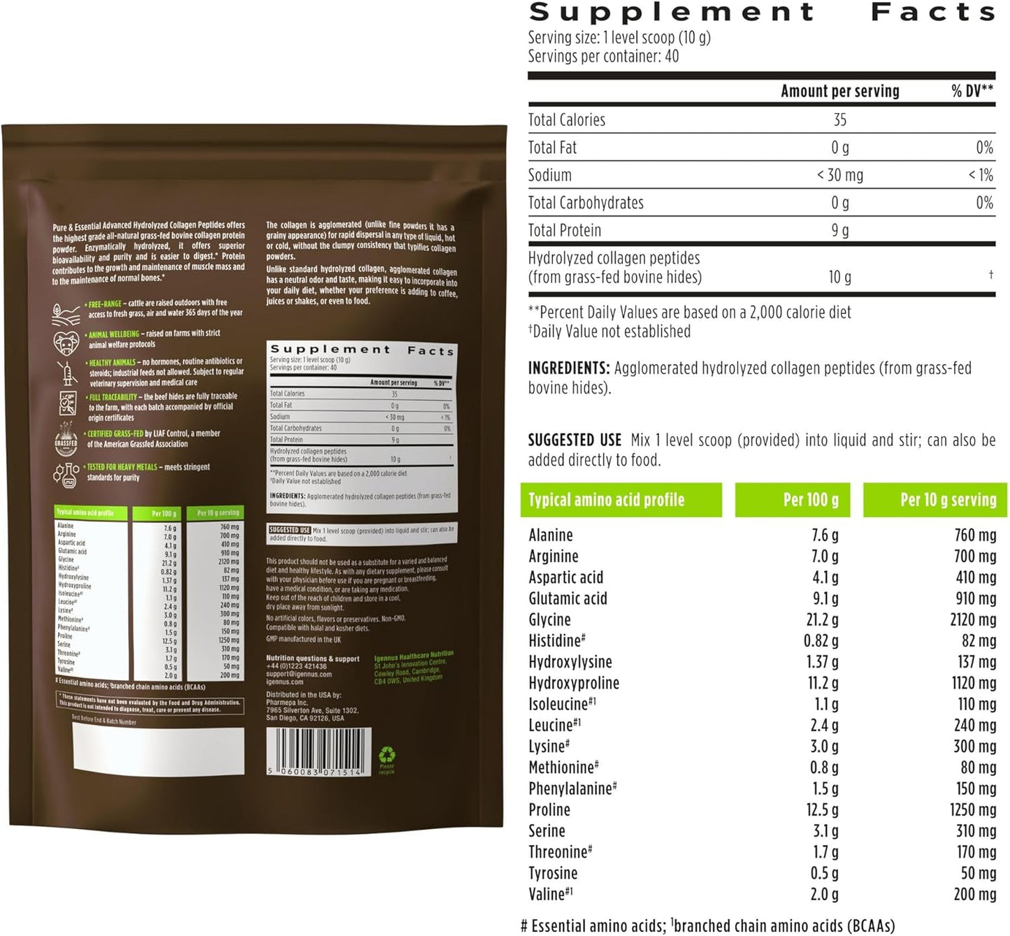 Igennus Omega-3 Fish Oil & Collagen Peptides Bundle - High Absorption, Astaxanthin, Grass Fed Protein