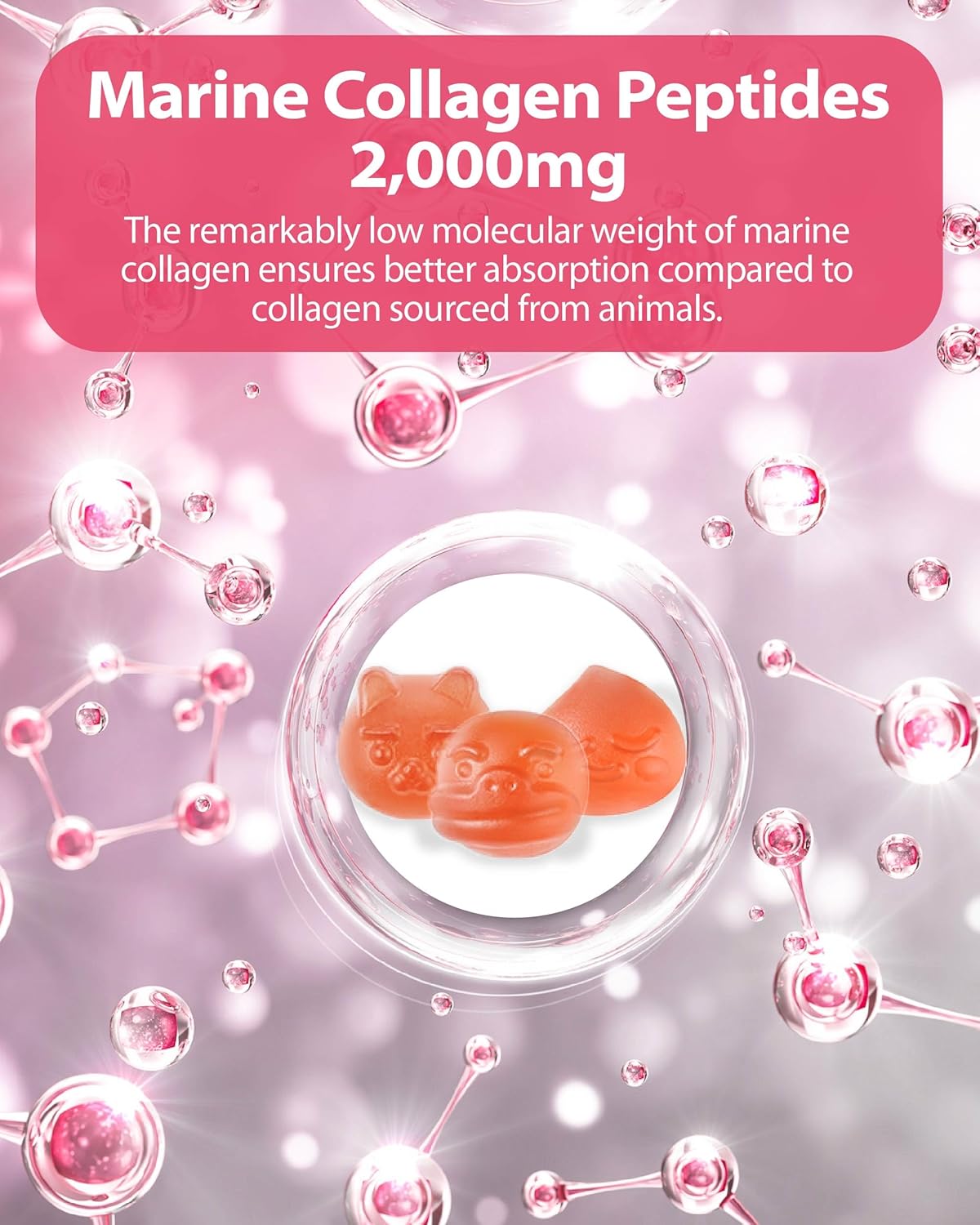 Ildong Marine Collagen Gummies (12 Count) - 2,000mg Low-Molecular Weight Fish Collagen Supplement for Skin, Hair & Nails with Vitamin C and Hyaluronic Acid