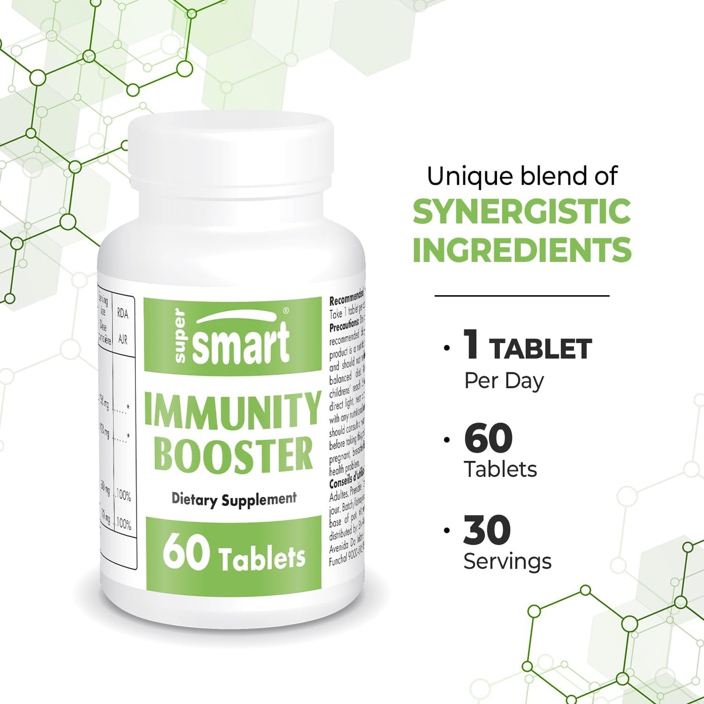 Immunity Booster Tablets with Echinacea Extract, Beta Glucans, Vitamin C & Zinc for Sore Throat - Non-GMO & Gluten Free - 60 Tablets