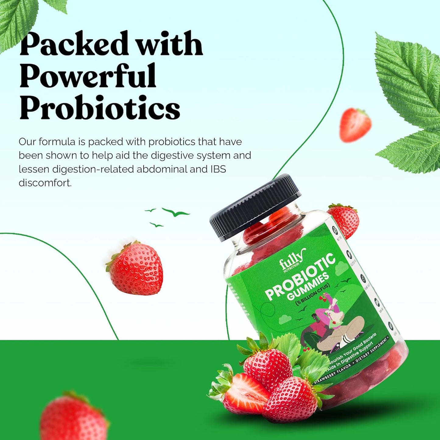 Immunity Fiber Gummies for Women & Men: Probiotics + Prebiotics, 5 Billion CFUs, Non-GMO, Gluten Free, 100 Gummies
