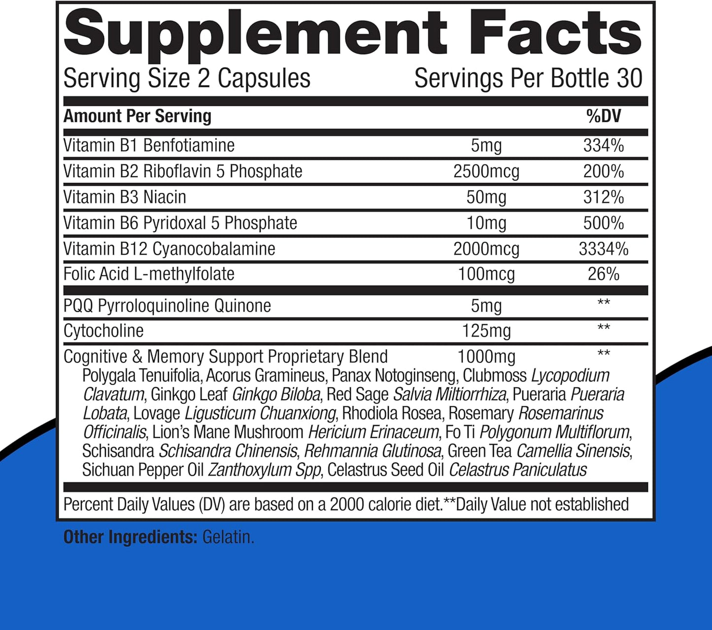 Immunocorp Acuitol Brain Supplement with Vitamin B6 and B12 for Memory, Focus, and Cognitive Support - 60 Capsules