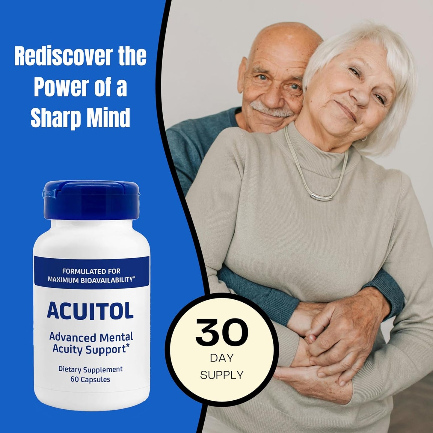Immunocorp Acuitol Brain Supplement with Vitamin B6 and B12 for Memory, Focus, and Cognitive Support - 60 Capsules