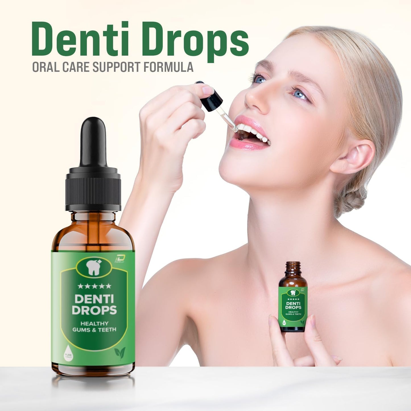 Indelo Denti Drops Pro - Natural Liquid Supplement for Healthy Teeth and Gums - 1 Month Supply