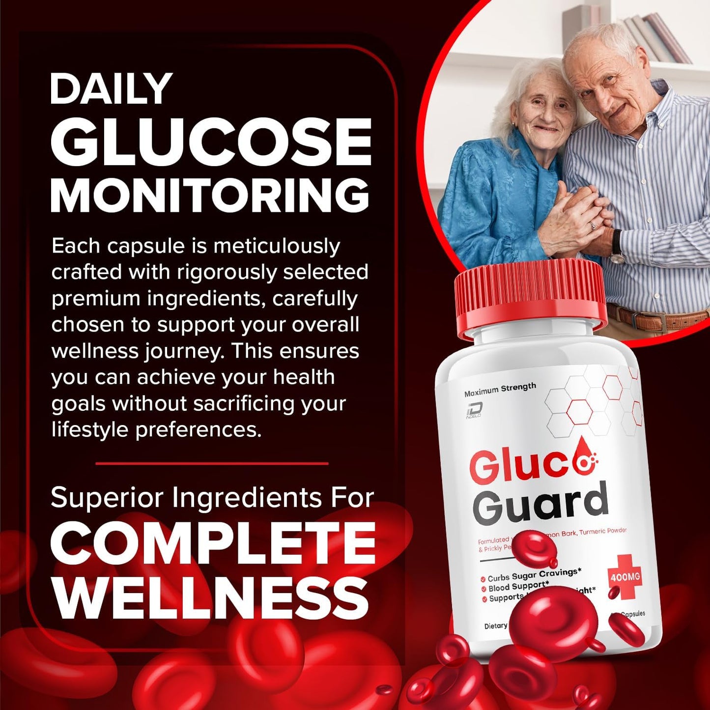 Indelo GlucoGuard Capsules - Natural Advanced Supplement for Healthy Glucose Levels - 2 Pack (120 Capsules)