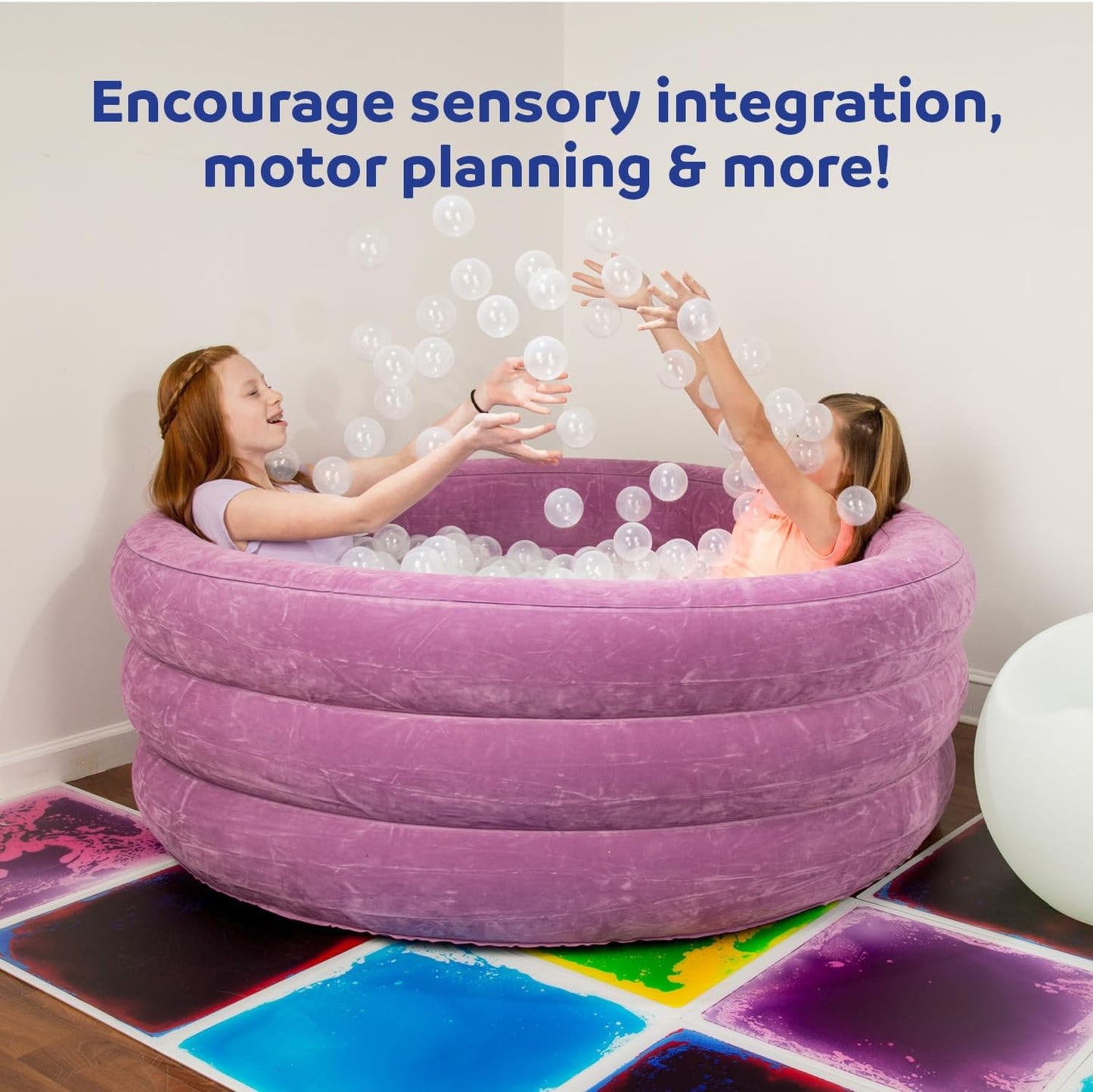 Inflatable Fun and Function Air-Lite Ball Pit for Toddlers & Kids - Indoor Soft Play Sensory Tool for Children with Special Needs
