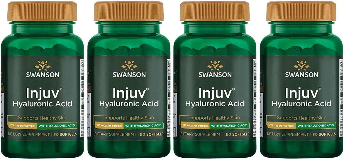 Injuv Softgels for Skin Moisture Retention - 90 Softgels x 140mg (4 Pack)