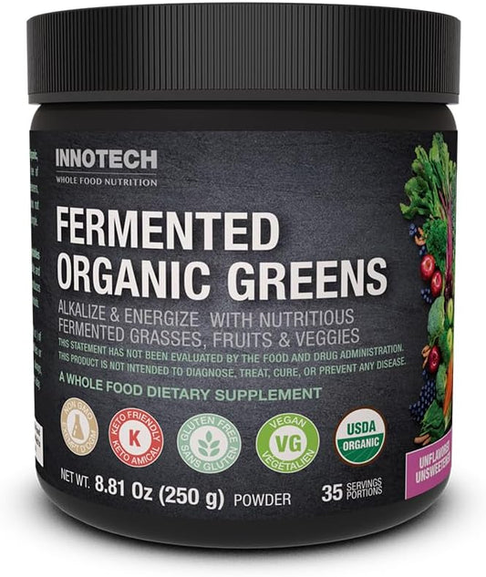 Innotech Nutrition Fermented Organic Greens Unflavoured 250g - Healthy Nutritional Supplement