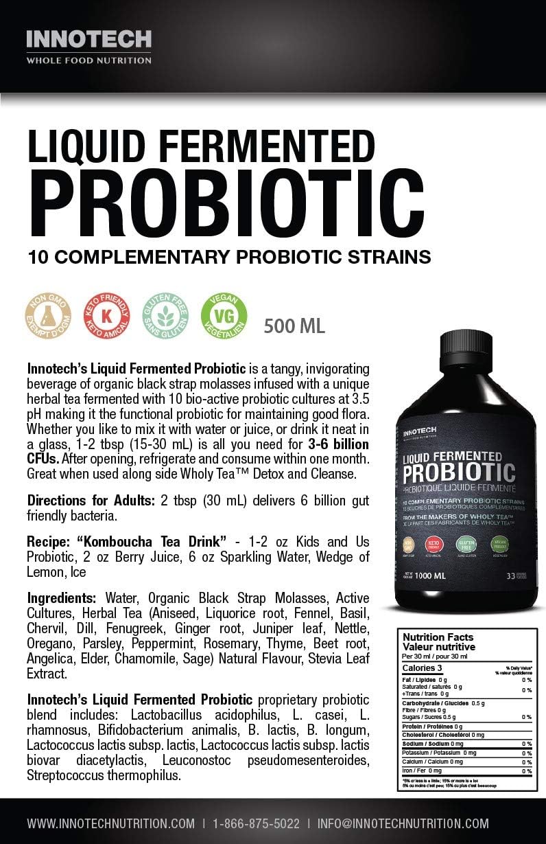Innotech Nutrition Liquid Fermented Probiotic - 500 Ml for Gut Health and Digestive Support