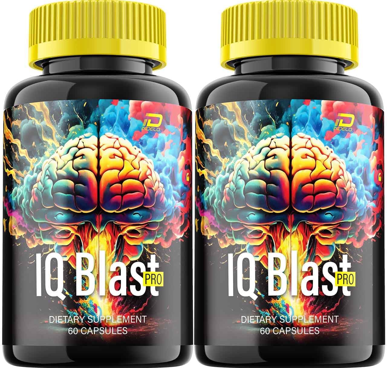 IQBlast Pro Brain Supplement Capsules - All-Natural Maximum Strength Formula for Memory and Focus - 2 Pack (120 Capsules)