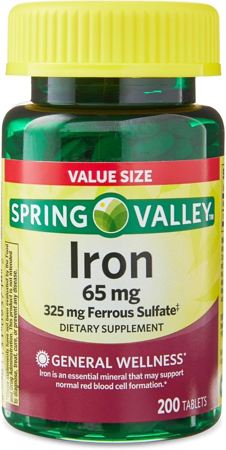 Iron 65mg Ferrous Sulfate Dietary Supplement 200ct - Fusion Shop Store - Boxed Pack of 1
