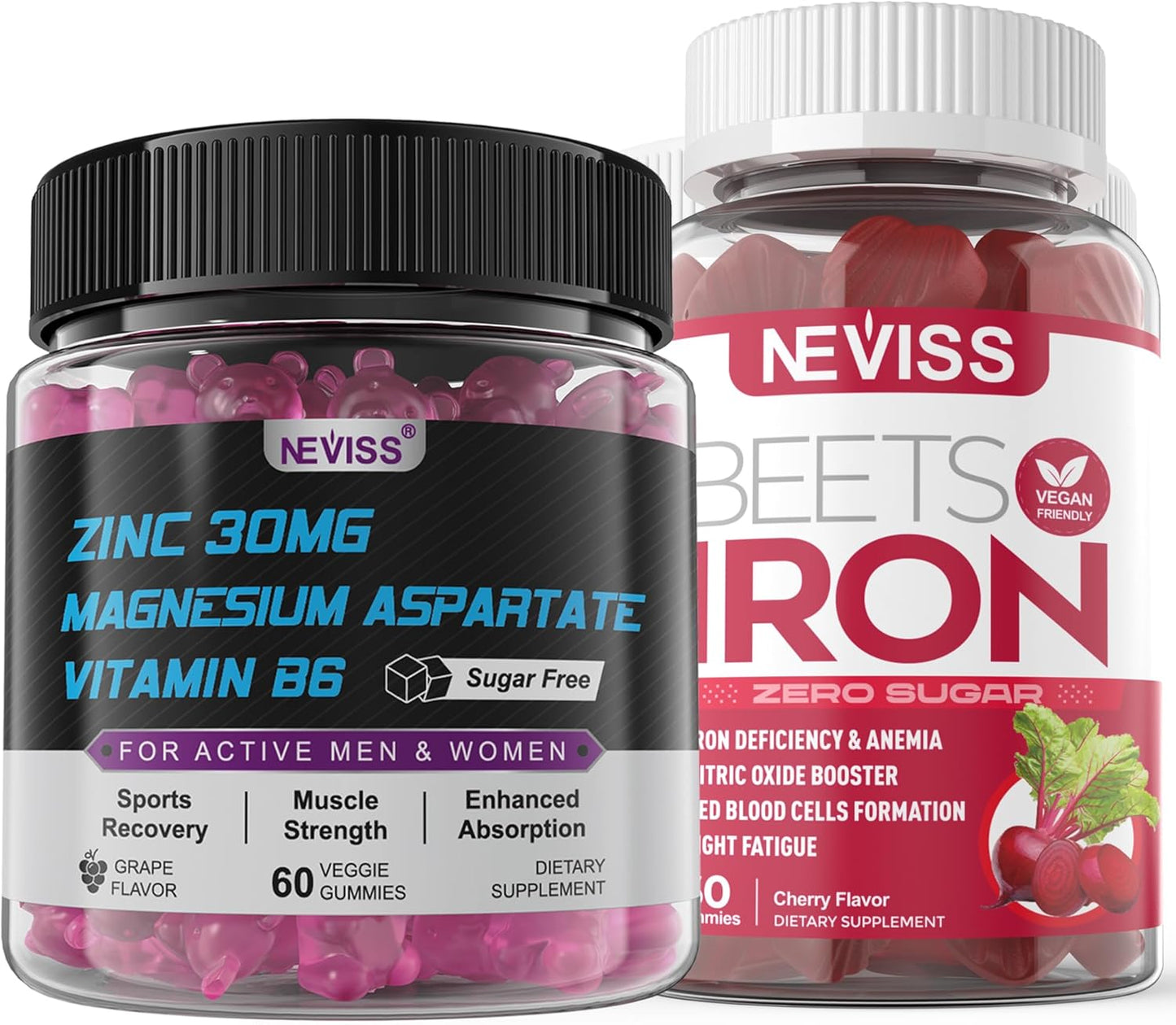 Iron Gummies with Zinc and Magnesium Supplement for Overall Health and Wellness