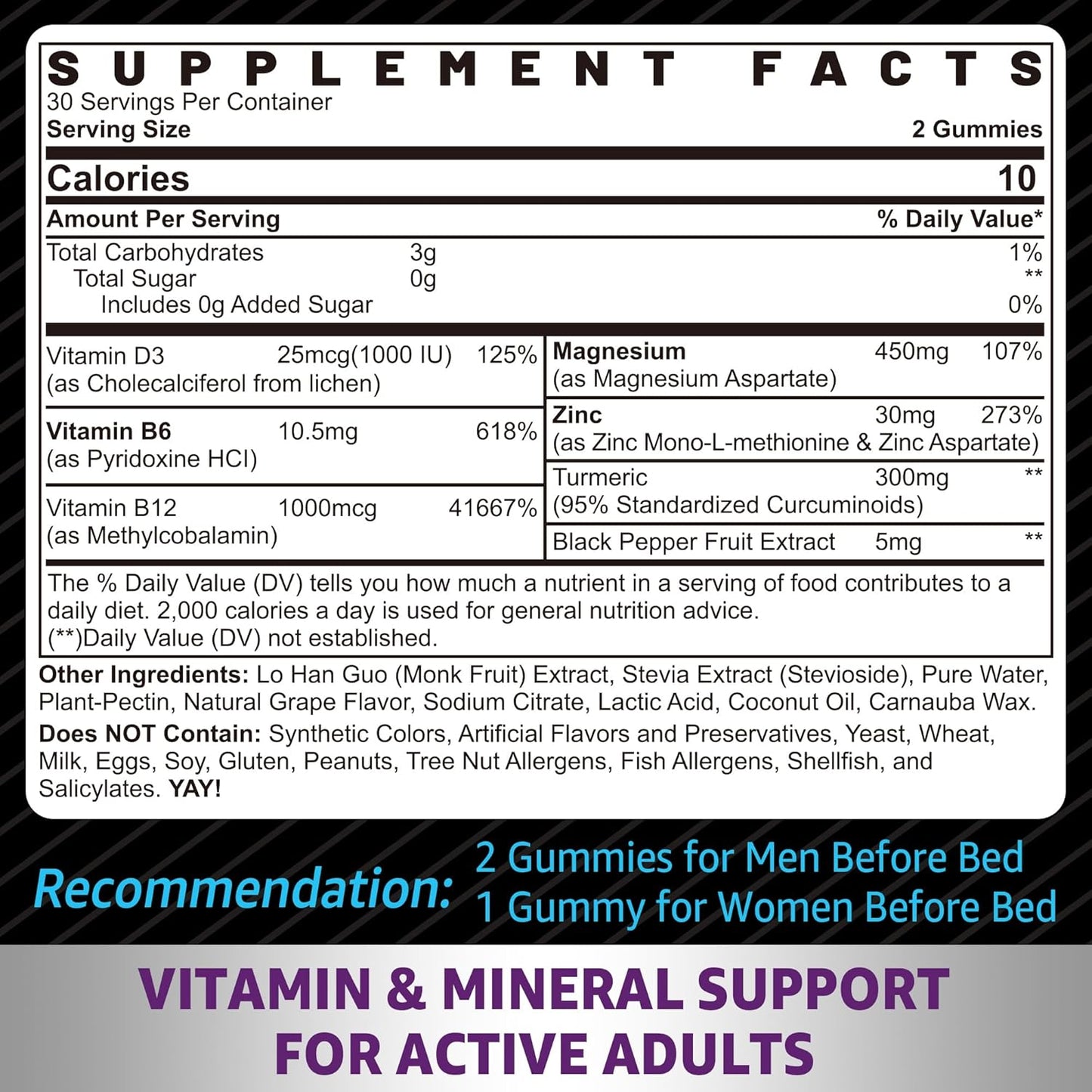 Iron Gummies with Zinc and Magnesium Supplement for Overall Health and Wellness