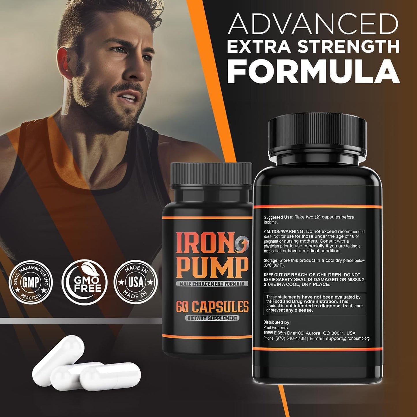 Iron Pump Max Support Dietary Supplement - 180 Capsules Pack