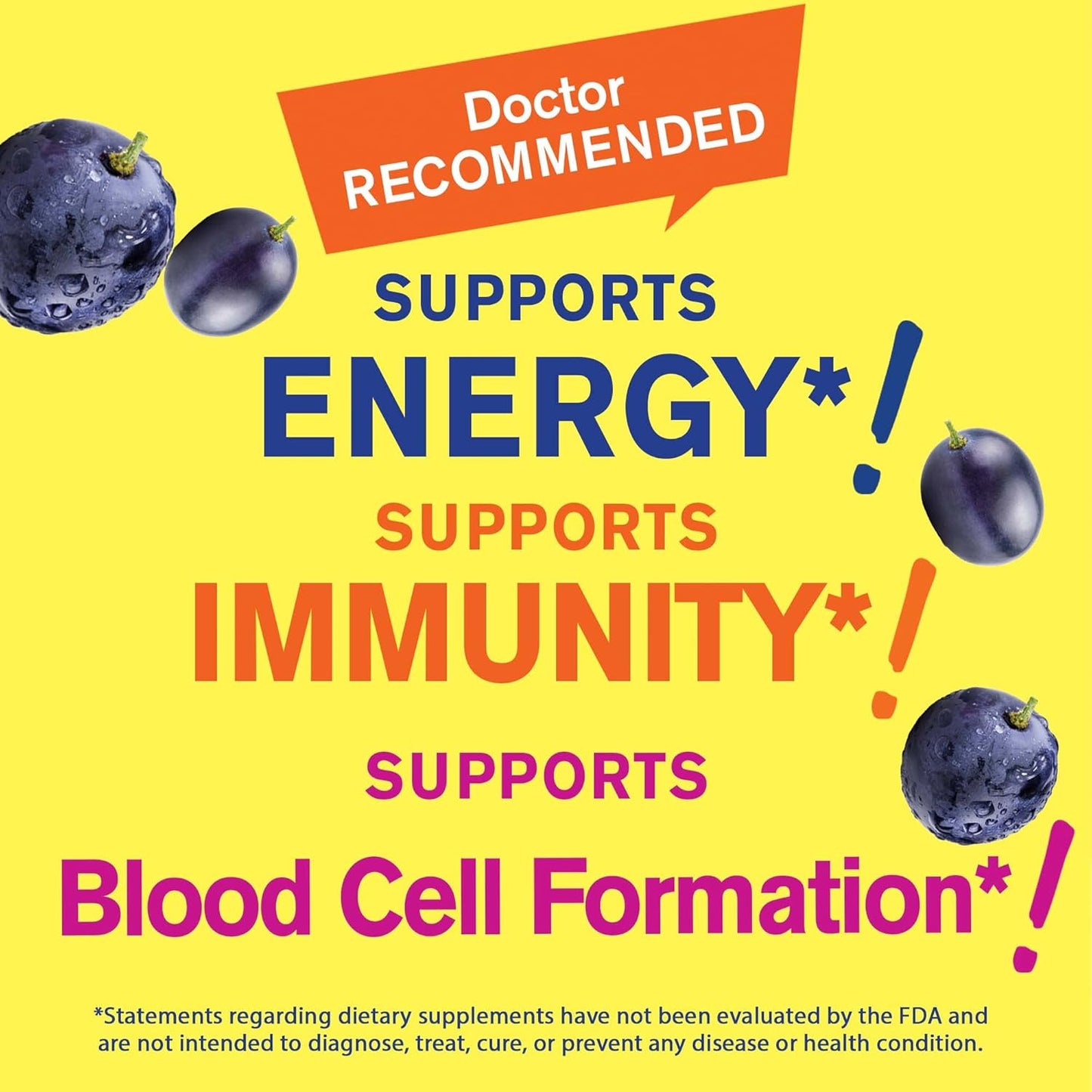 Iron, Vitamin C, and B12 Gummies Bundle - Tasty Vitamin Supplement, Gluten-Free, GMO-Free Chewables