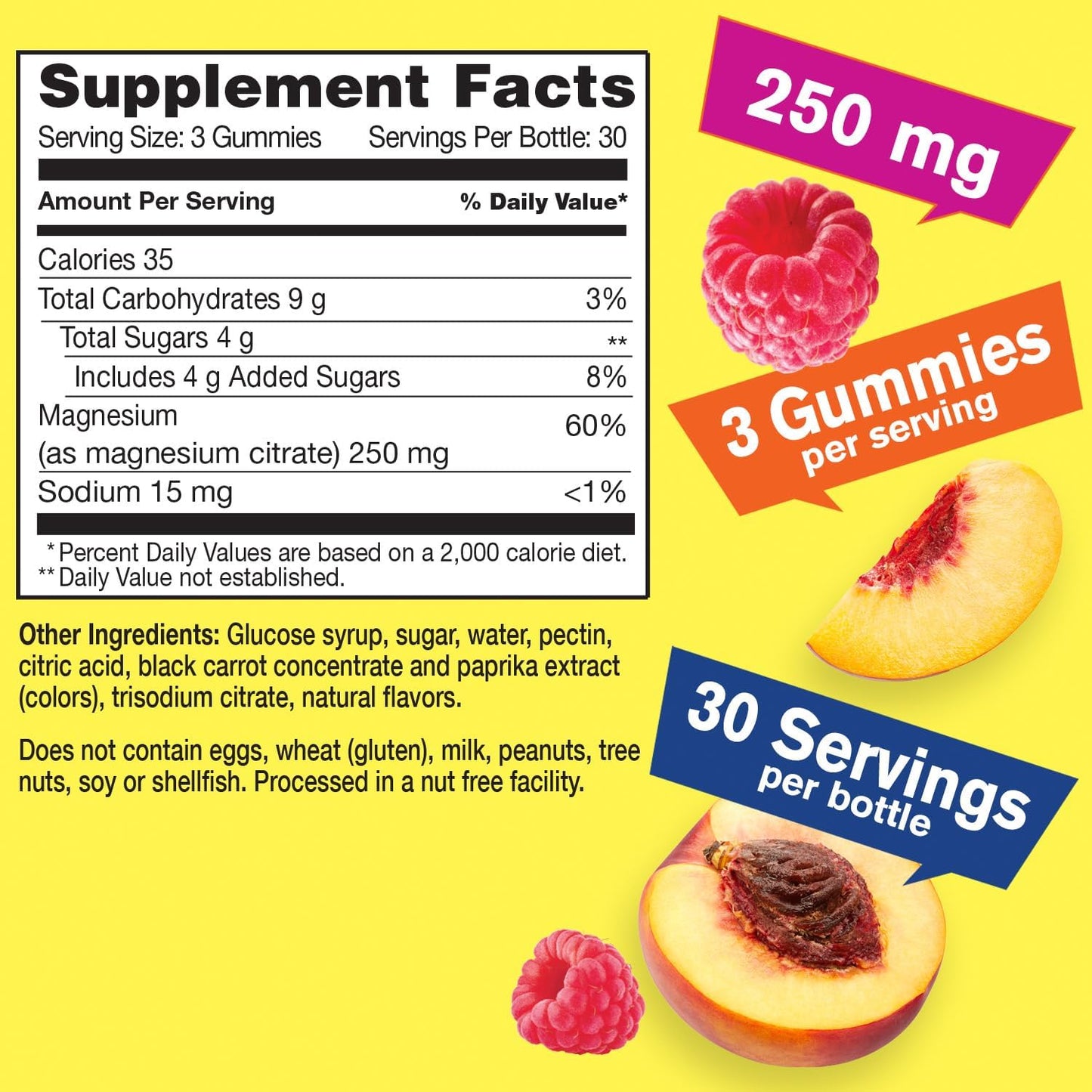 Iron, Vitamin C, and Magnesium Citrate Gummy Bundle - Gluten Free Chewable Supplement with Great Taste - GMO Free - 250mg