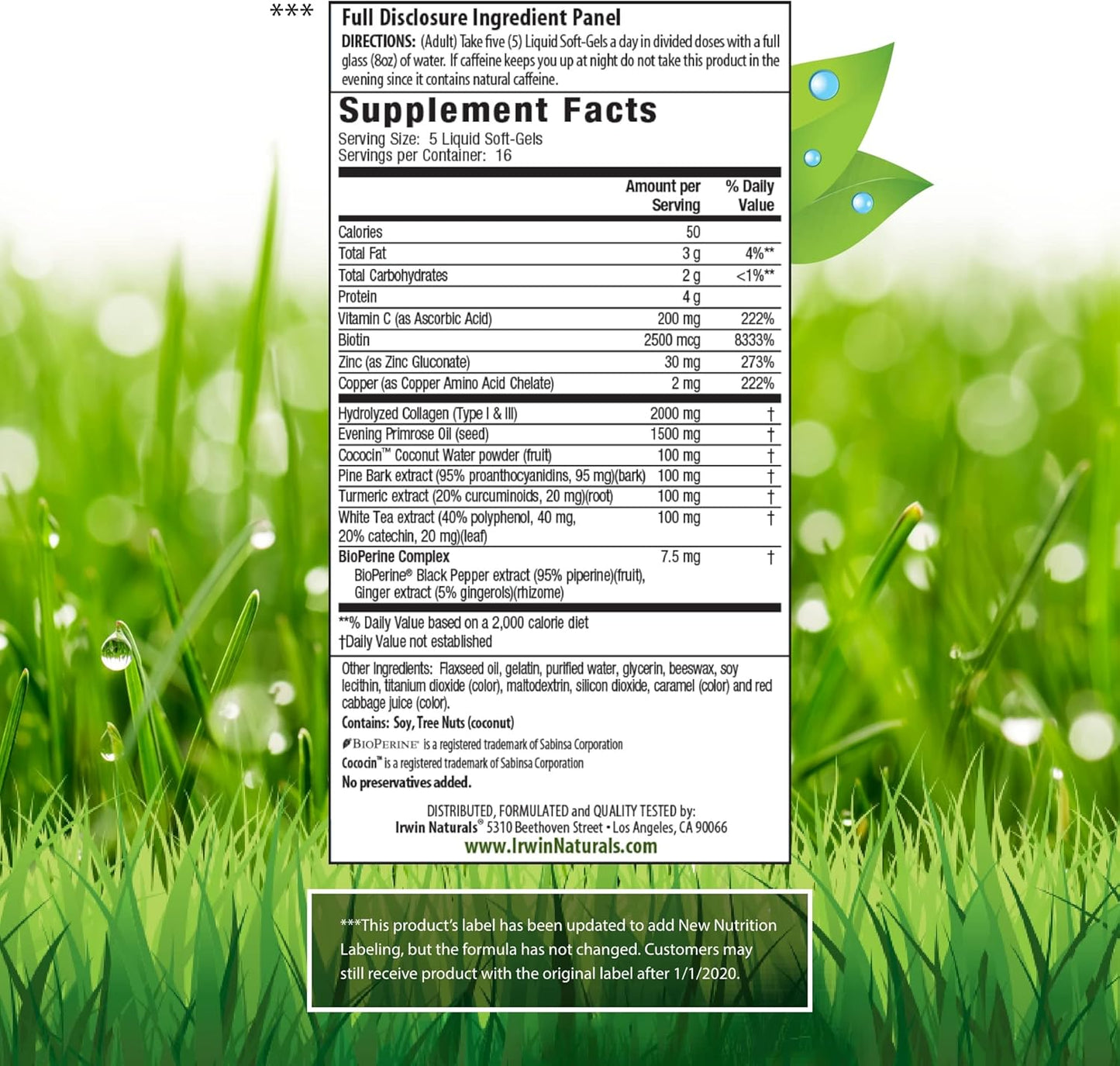 Irwin Naturals Deep Tissue Collagen-Pure Softgels - Pack of 2, 80 Liquid Softgels - 2,000mg Hydrolyzed Collagen - Skin Nourishment - 32 Servings