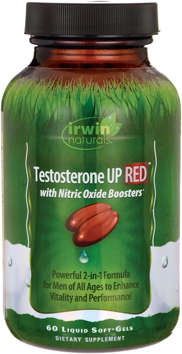 Irwin Naturals Testosterone Up Red Supplement - 60 Softgels for Men's Health and Performance Boost