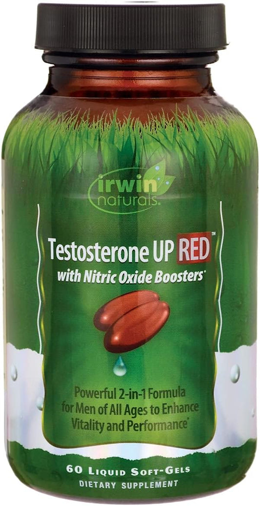 Irwin Naturals Testosterone Up Red Supplement - 60 Softgels for Men's Health and Performance Boost