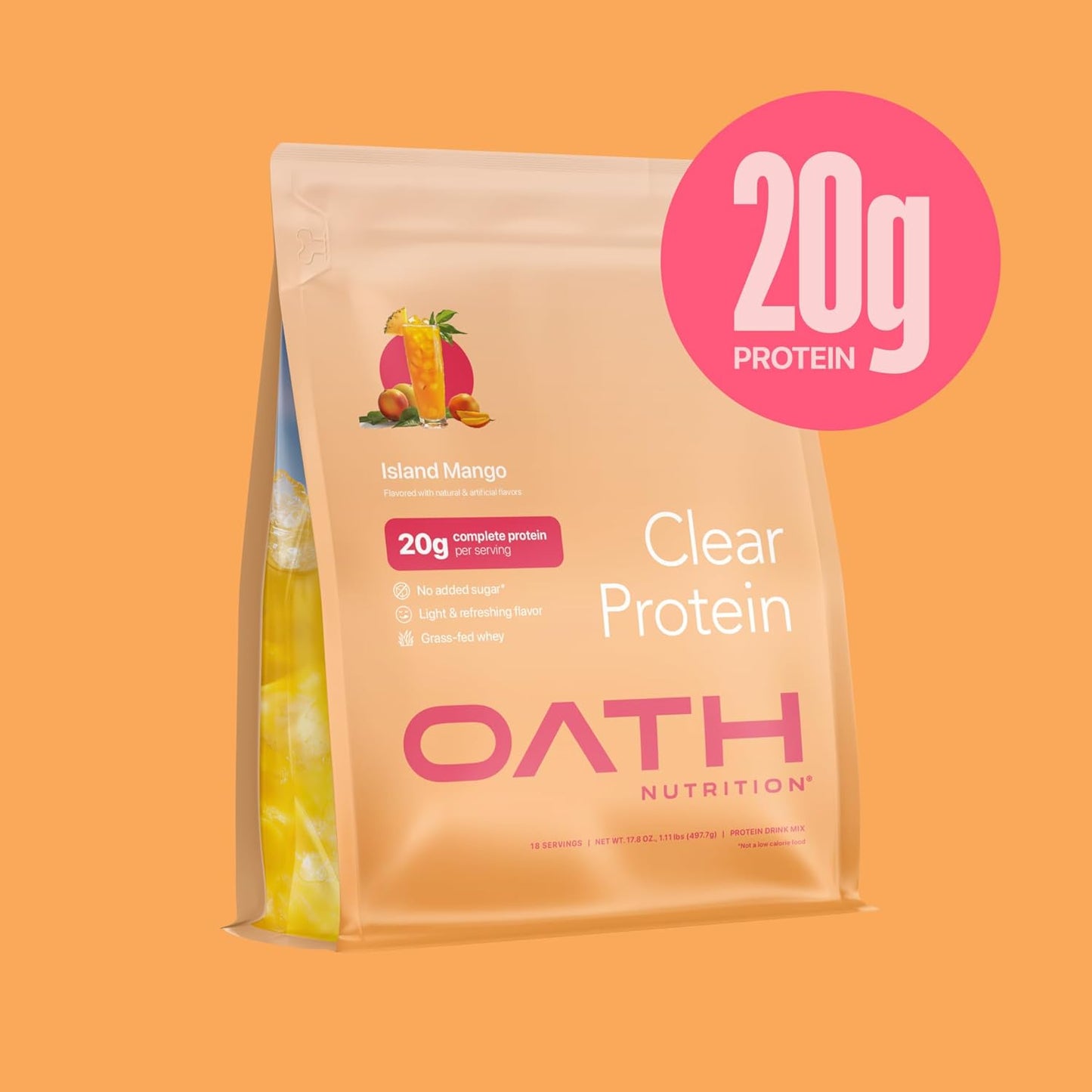 Island Mango Clear Whey Protein Powder - 18 Servings by OATH NUTRITION