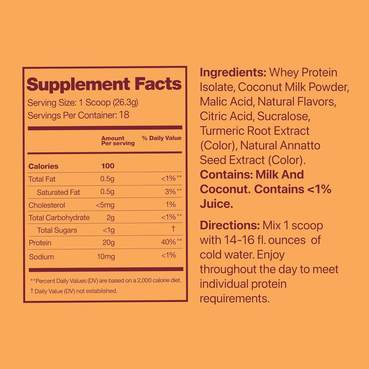 Island Mango Clear Whey Protein Powder - 18 Servings by OATH NUTRITION