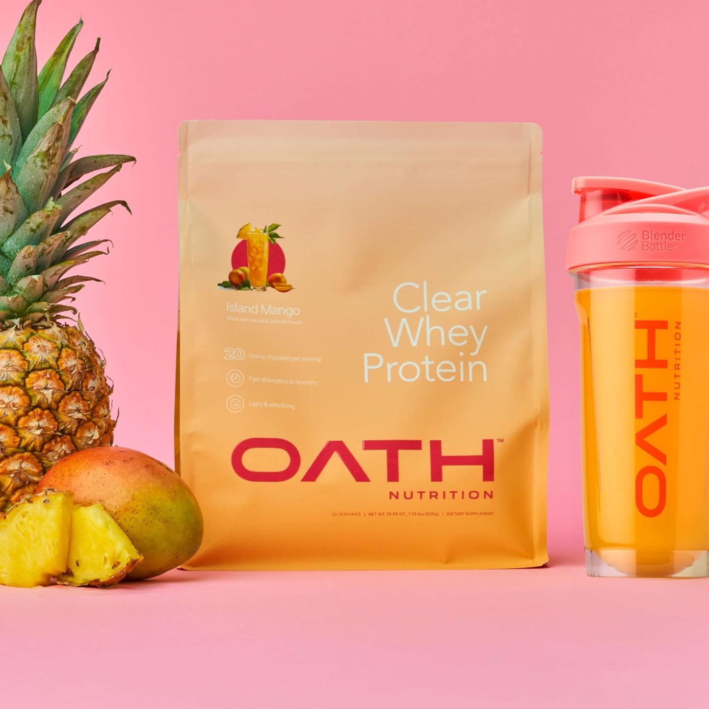 Island Mango Clear Whey Protein Powder - 18 Servings by OATH NUTRITION