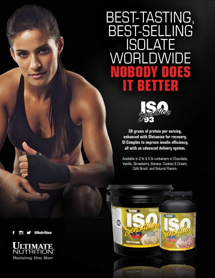 ISO Sensation 93 Whey Protein Isolate Powder with Glutamine & Colostrum - Cookies N Cream, 5lbs - Enhanced Recovery & Immunity Support
