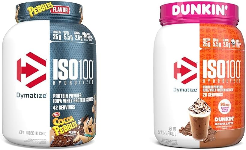 ISO100 Hydrolyzed Protein Powder in Dunkin' Mocha Latte Flavor for Enhanced Performance and Recovery